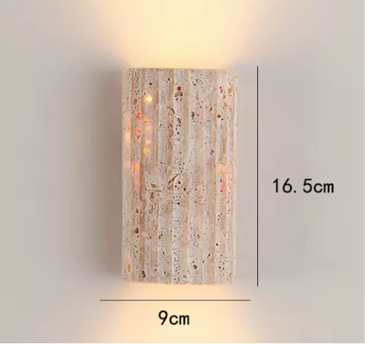 Applique en pierre naturelle de 9 x 16,5 cm avec ampoules LED G9 incluses
