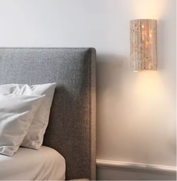 Applique murale en travertin cannelé pour entrée, chambre ou salon