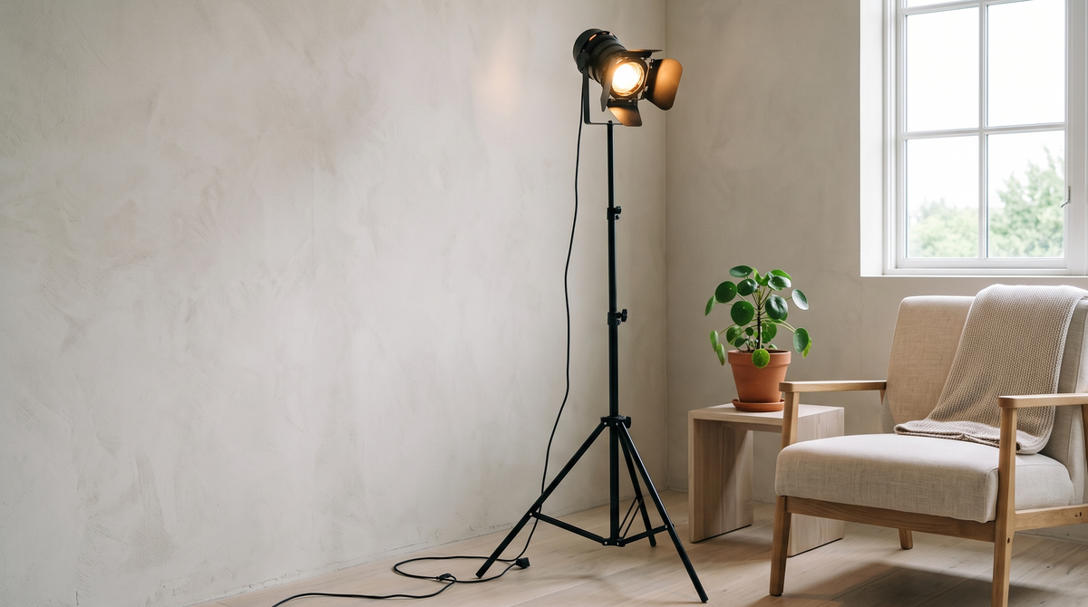 Lampadaire de style industriel à douille E27 et interrupteur à pied