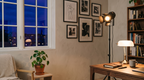 Lampadaire Cinéa noir à projecteur orientable pour salon ou bureau