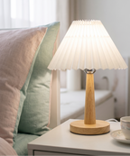 Lampe de chevet à abat-jour plissé, vendue à l'unité ou en duo