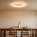 Plafonnier LED design en cercle blanc, anneau fin monté à ras du plafond