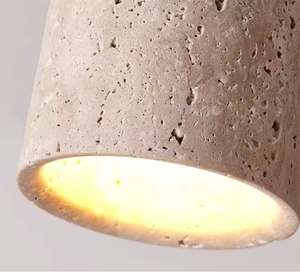 Plafonnier cylindrique en pierre naturelle, 12 cm de diamètre et 10 cm de hauteur