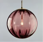 Suspension boule en verre teinté à ampoule apparente, garantie 3 ans