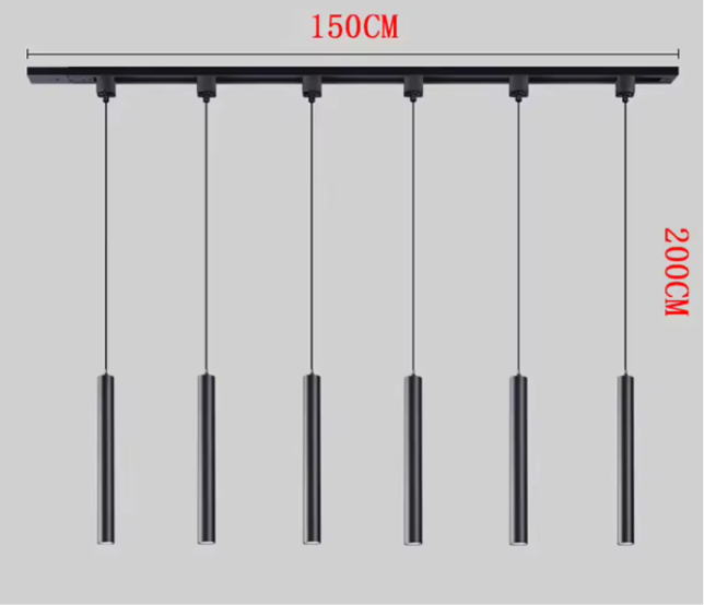 Suspension design à tubes cylindriques suspendus, finition noir mat
