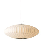 Suspension soucoupe wabi-sabi en toile nervurée blanche