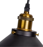 Suspension industrielle noire à 1 ou 3 têtes pour table à manger ou îlot