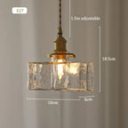 Suspension en verre martelé et laiton avec câble torsadé réglable de 150 cm
