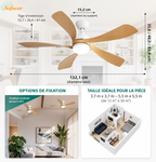 Ventilateur de plafond réversible été-hiver avec lumière LED à intensité réglable