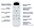 Ventilateur de plafond avec lumière et télécommande pour pièce de 13 à 30 m²